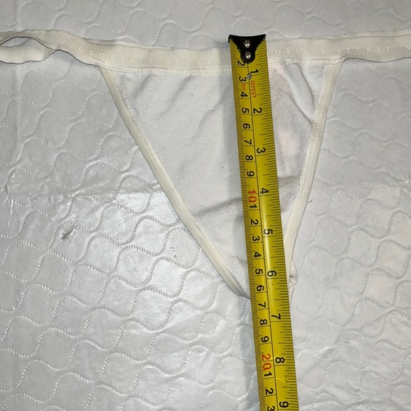 Victoria’s Secret white cotton v-string thong panty M - Picture 7 of 11